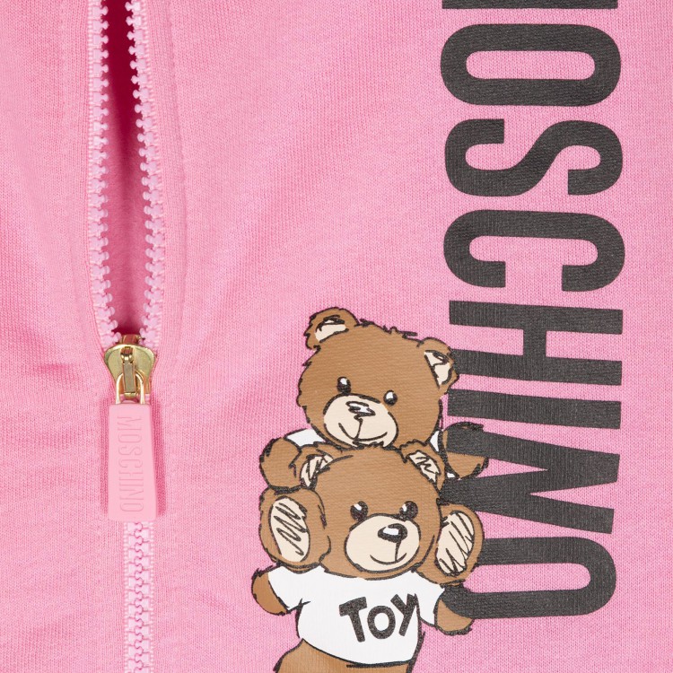 MOSCHINO Felpa rosa Teddy Bear con cappuccio