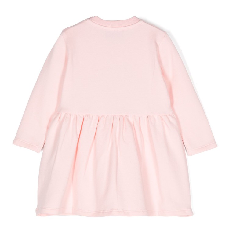 MOSCHINO Abito rosa svasato con ricamo Teddy Bear neonata