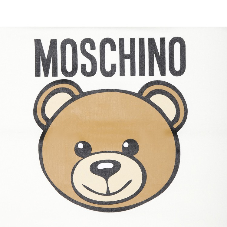 MOSCHINO Coperta bianca con stampa Teddy Bear neonati