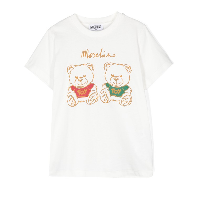 MOSCHINO T-shirt bianca con stampa Teddy Bear