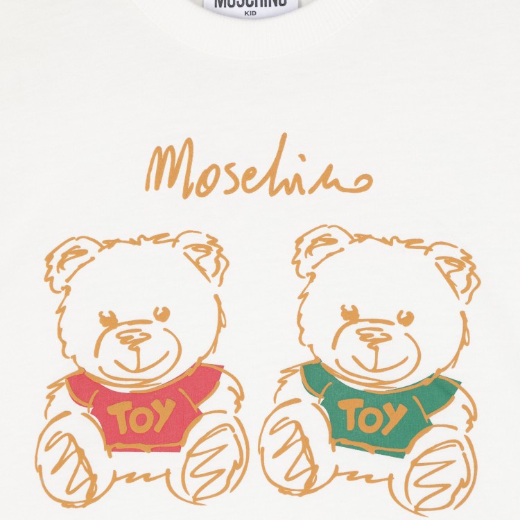 MOSCHINO T-shirt bianca con stampa Teddy Bear