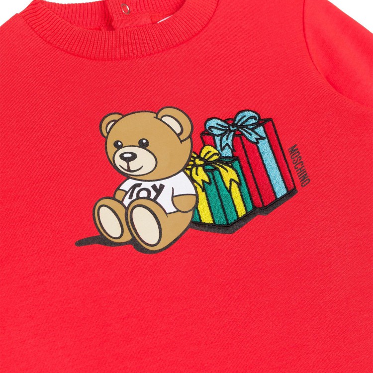 MOSCHINO Abito rosso con stampa Teddy Bear