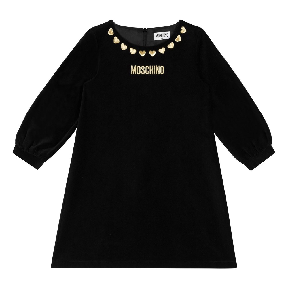 MOSCHINO Abito nero con ricamo