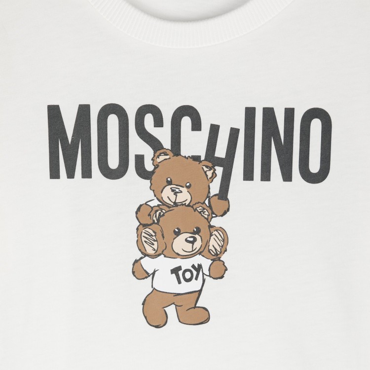 MOSCHINO T-shirt bianca con stampa Teddy Bear