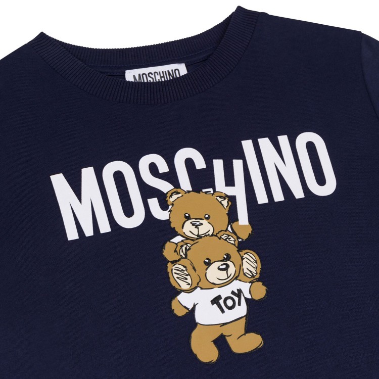 MOSCHINO T-shirt blu con stampa grafica