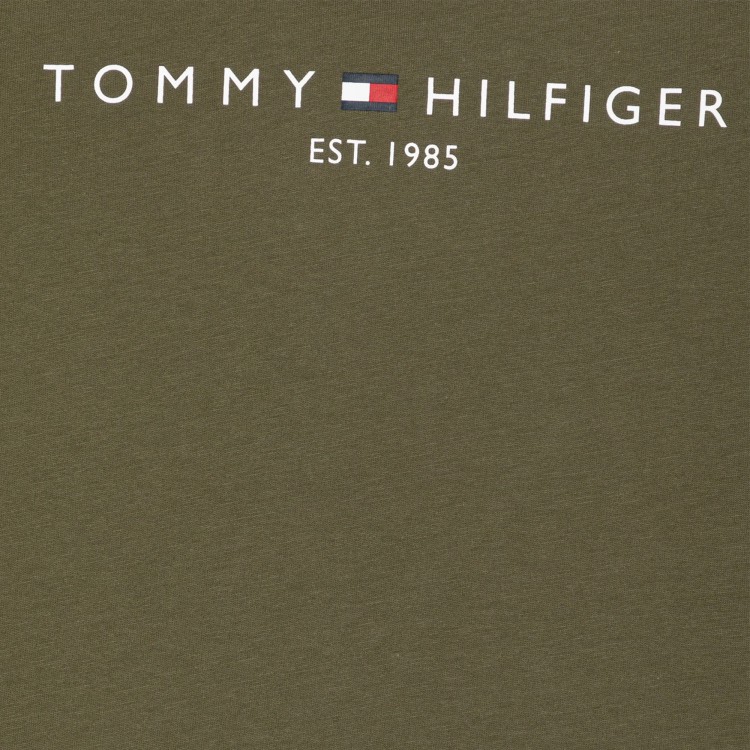 TOMMY HILFIGER T-shirt verde oliva manica lunga bambino