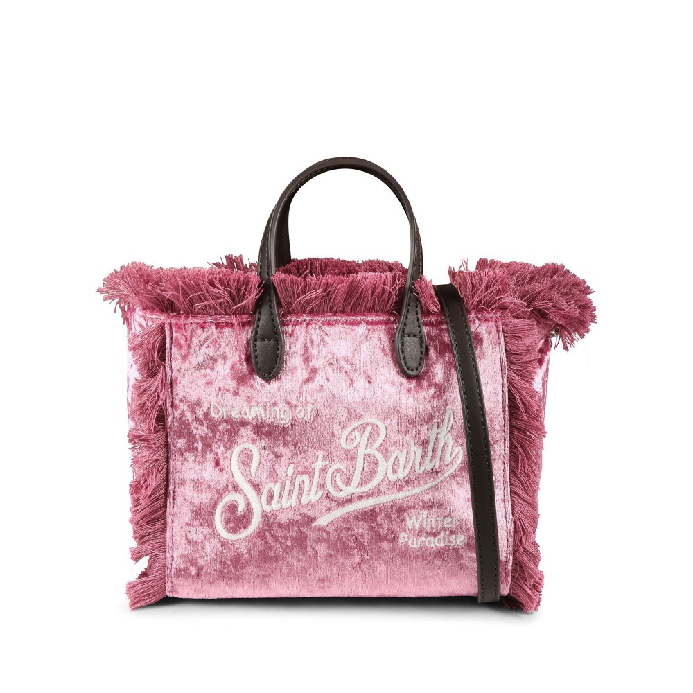 SAINT BARTH BORSA VELLUTO ROSA