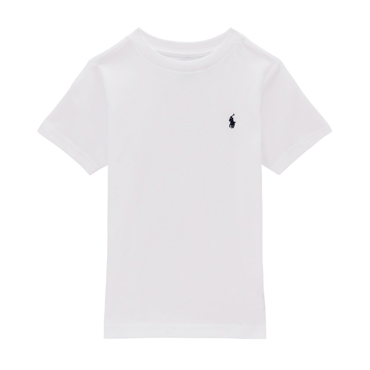 RALPH LAUREN T-shirt bianca con ricamo bambini