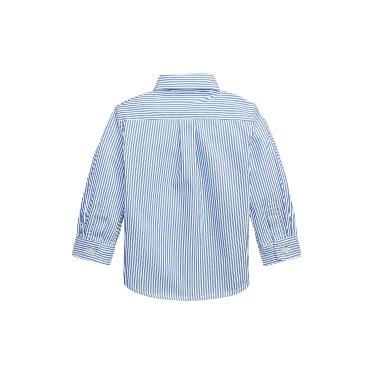 RALPH LAUREN Camicia a righe bianche e blu slim fit neonato