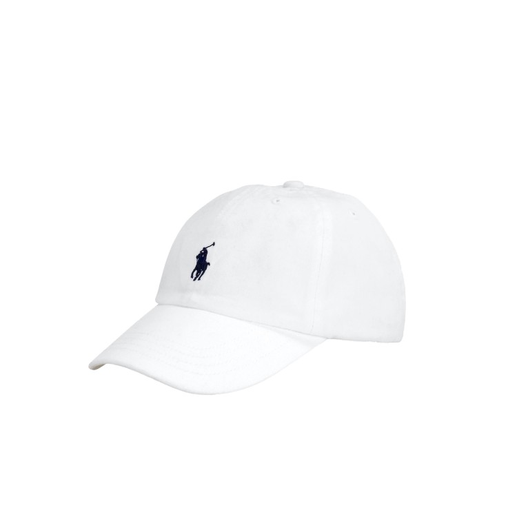 RALPH LAUREN Cappello bianco in chino di cotone bambini