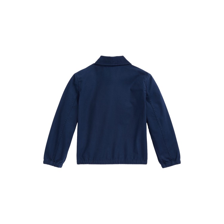 RALPH LAUREN Giacca blu in popeline di cotone bambini