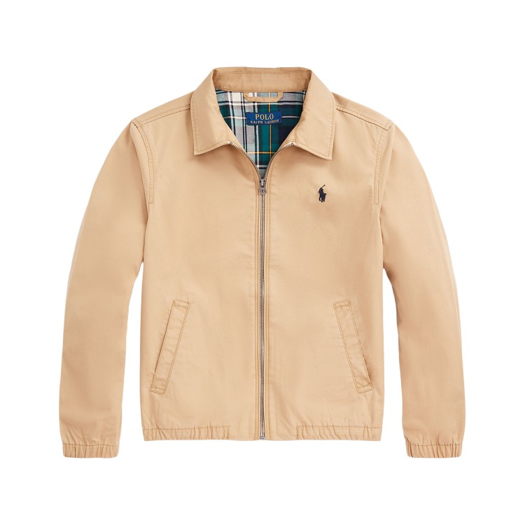 RALPH LAUREN Giacca beige in popeline di cotone bambini