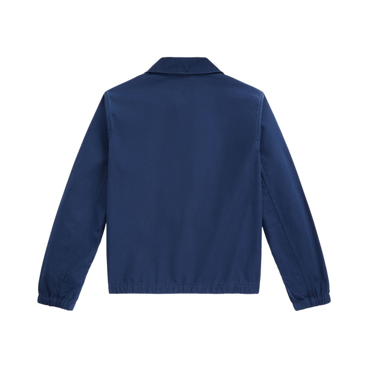 RALPH LAUREN Giacca blu in popeline di cotone bambini