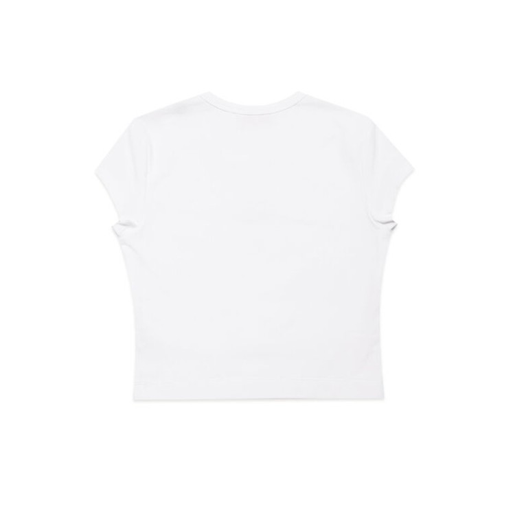 DIESEL T-shirt bianca con logo in rilievo bambina