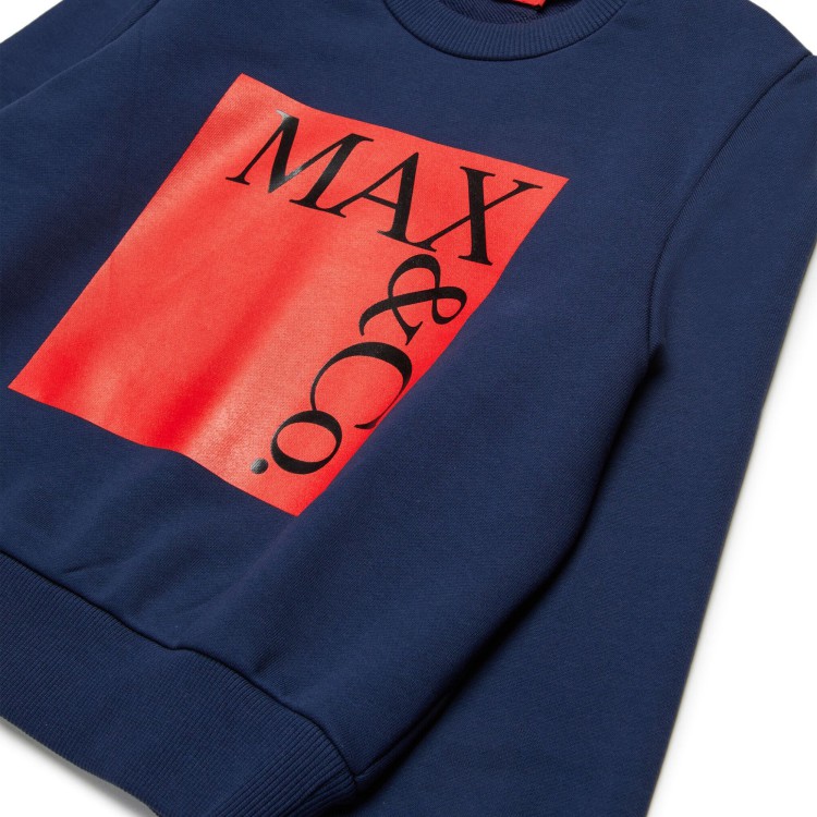 MAX&CO Felpa girocollo blu con stampa bambina