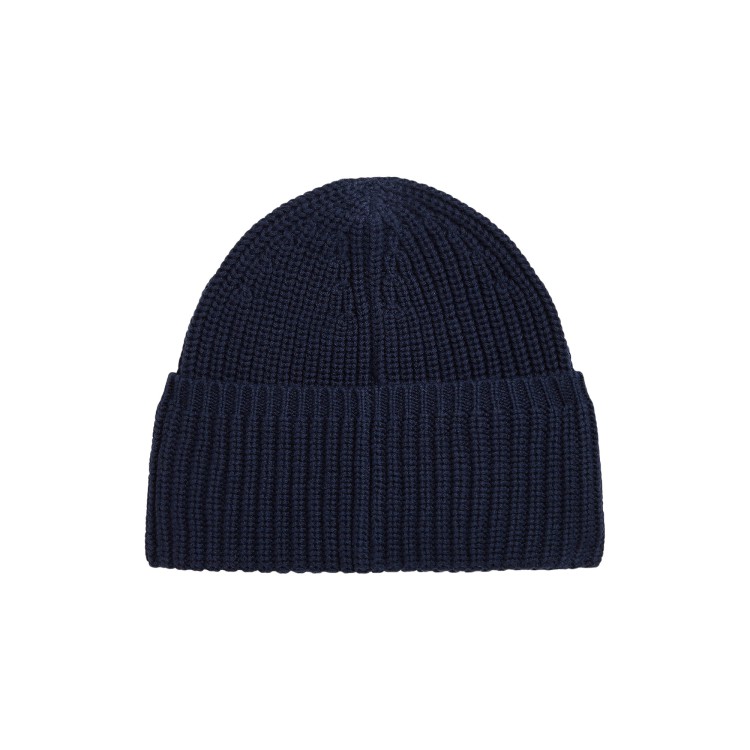 RALPH LAUREN Berretto blu navy in cotone a coste bambini