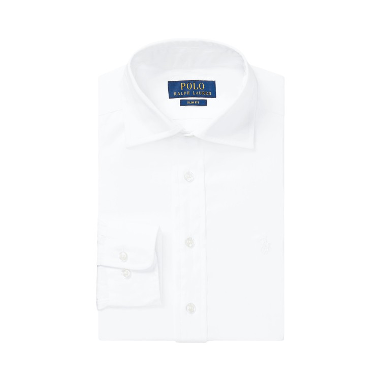 RALPH LAUREN Camicia bianca elegante con ricamo bambino