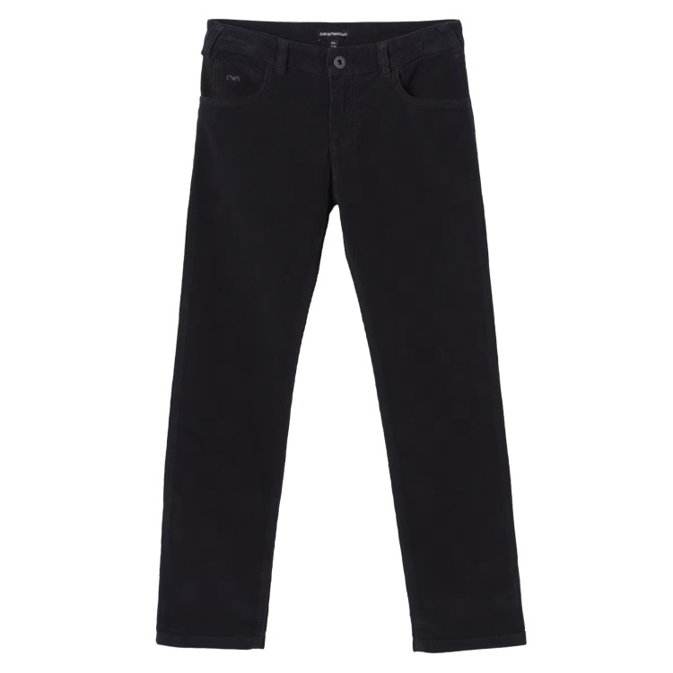 EMPORIO ARMANI Pantaloni blu navy a coste bambino