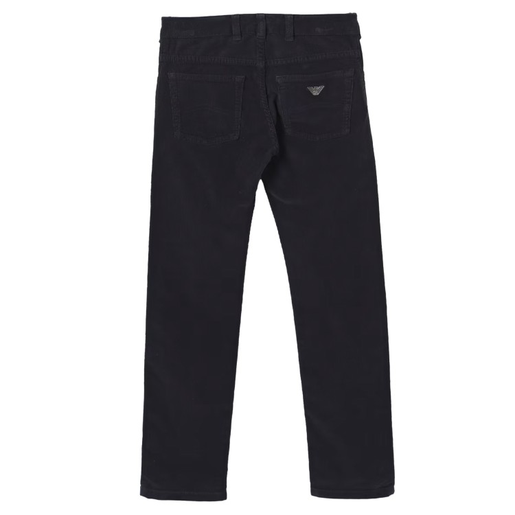 EMPORIO ARMANI Pantaloni blu navy a coste bambino