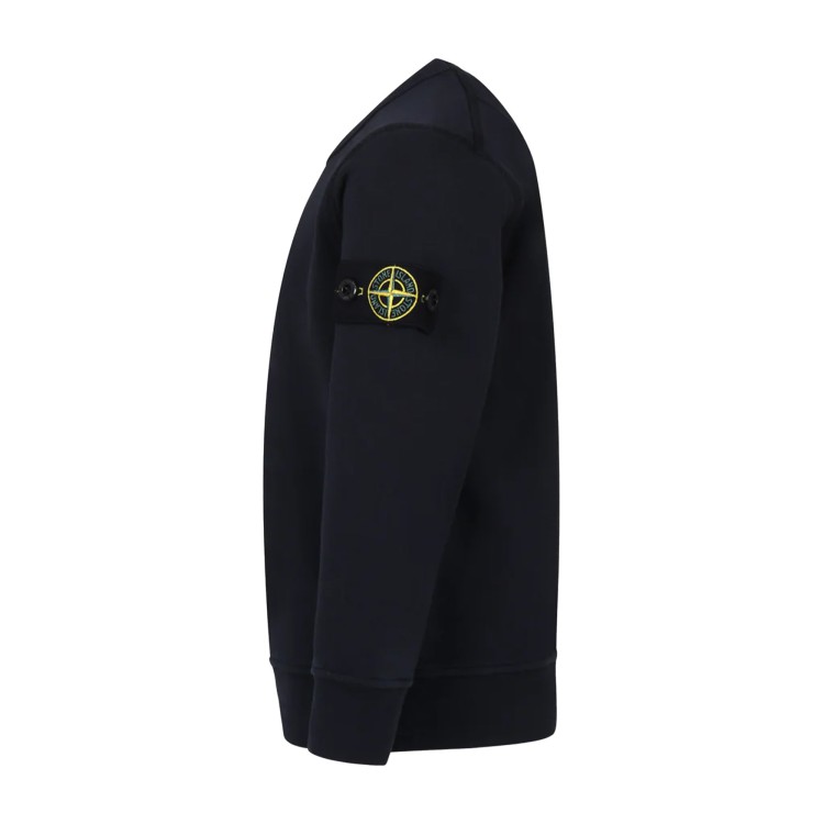 STONE ISLAND Felpa blu girocollo dettaglio Compass bambini