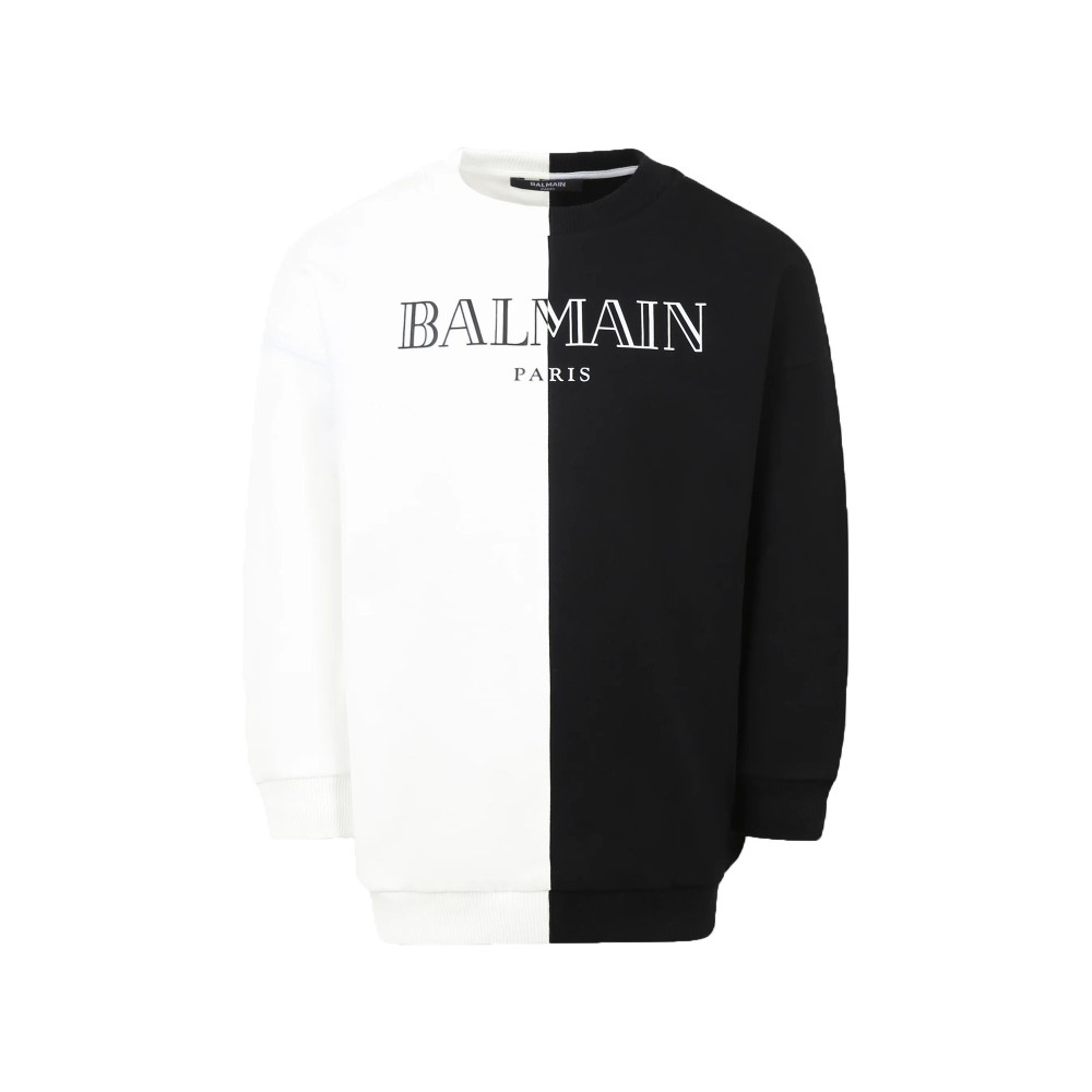 BALMAIN Felpa bianca e nera...