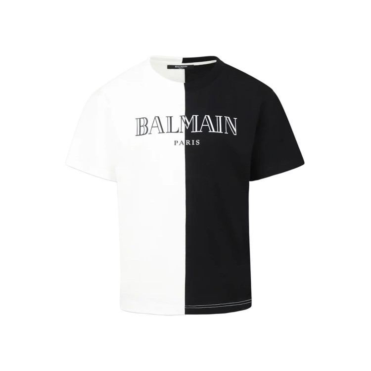 BALMAIN T-shirt bianca e nera bambino