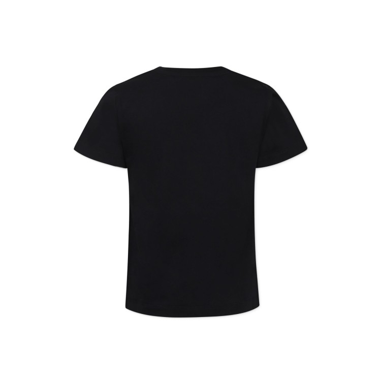 BALMAIN T-shirt nera con decorazione strass bambina