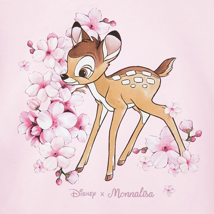 MONNALISA T-shirt rosa con stampa Bambi bambina