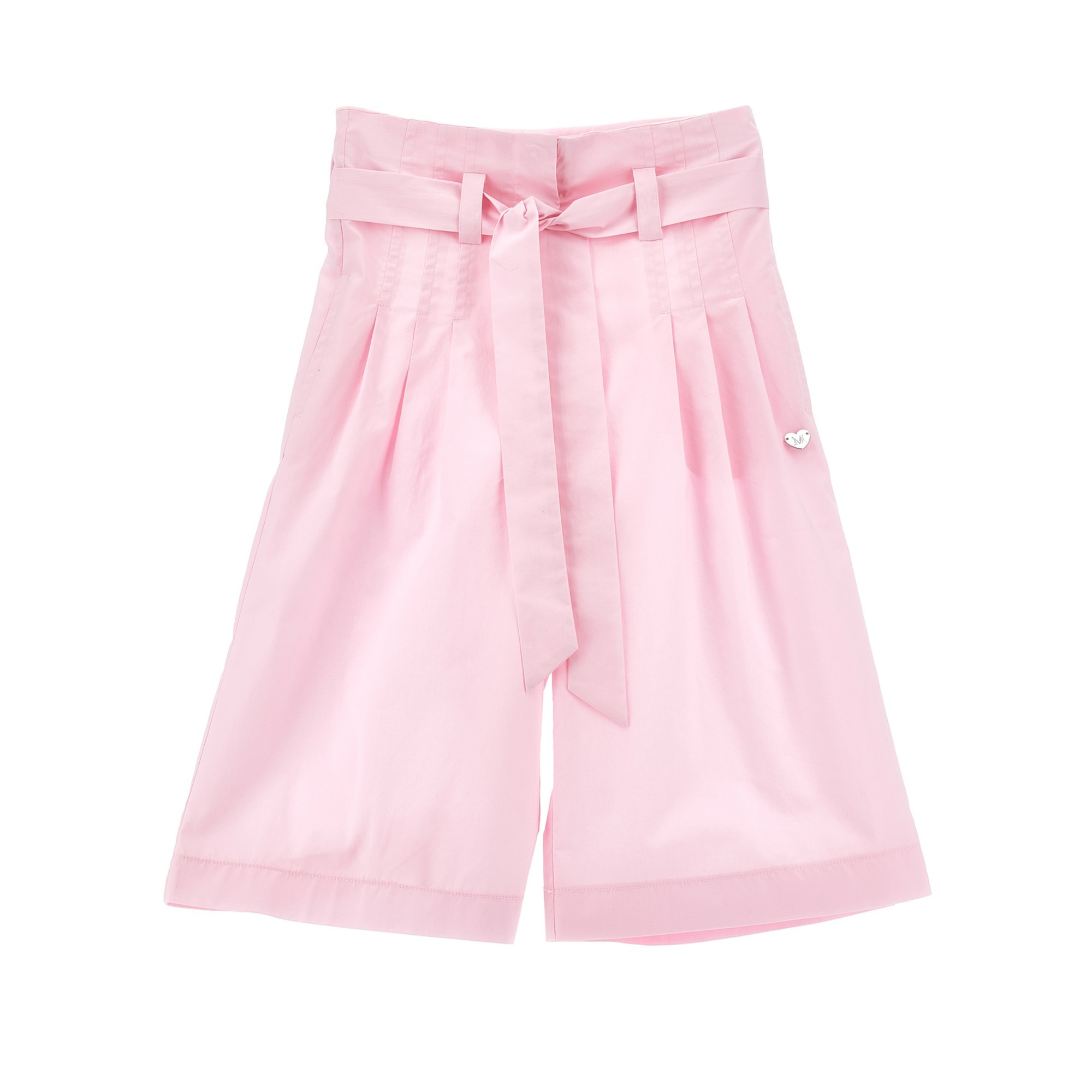 MONNALISA Pantaloni rosa cropped in popeline bambina