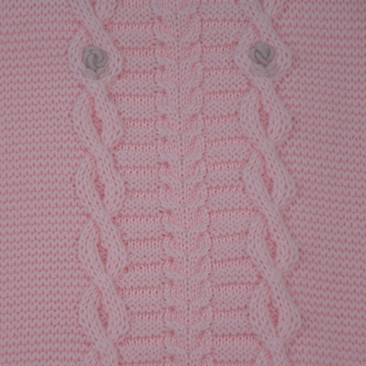 MARLU' Coperta rosa trecce neonata