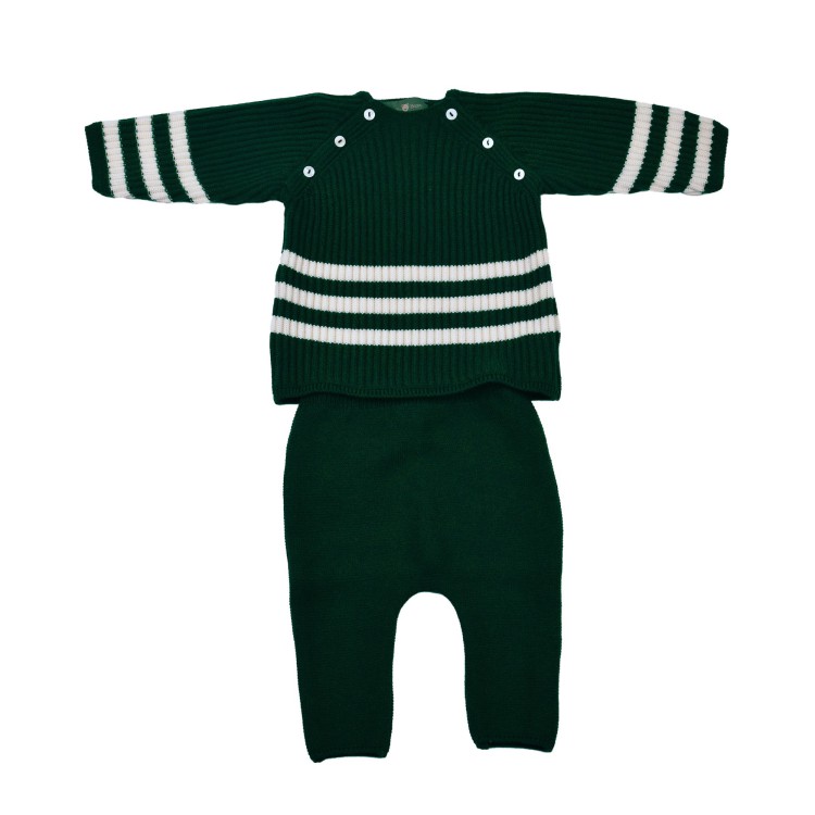 LITTLE BEAR Completo verdone a coste ghetta e maglia neonato