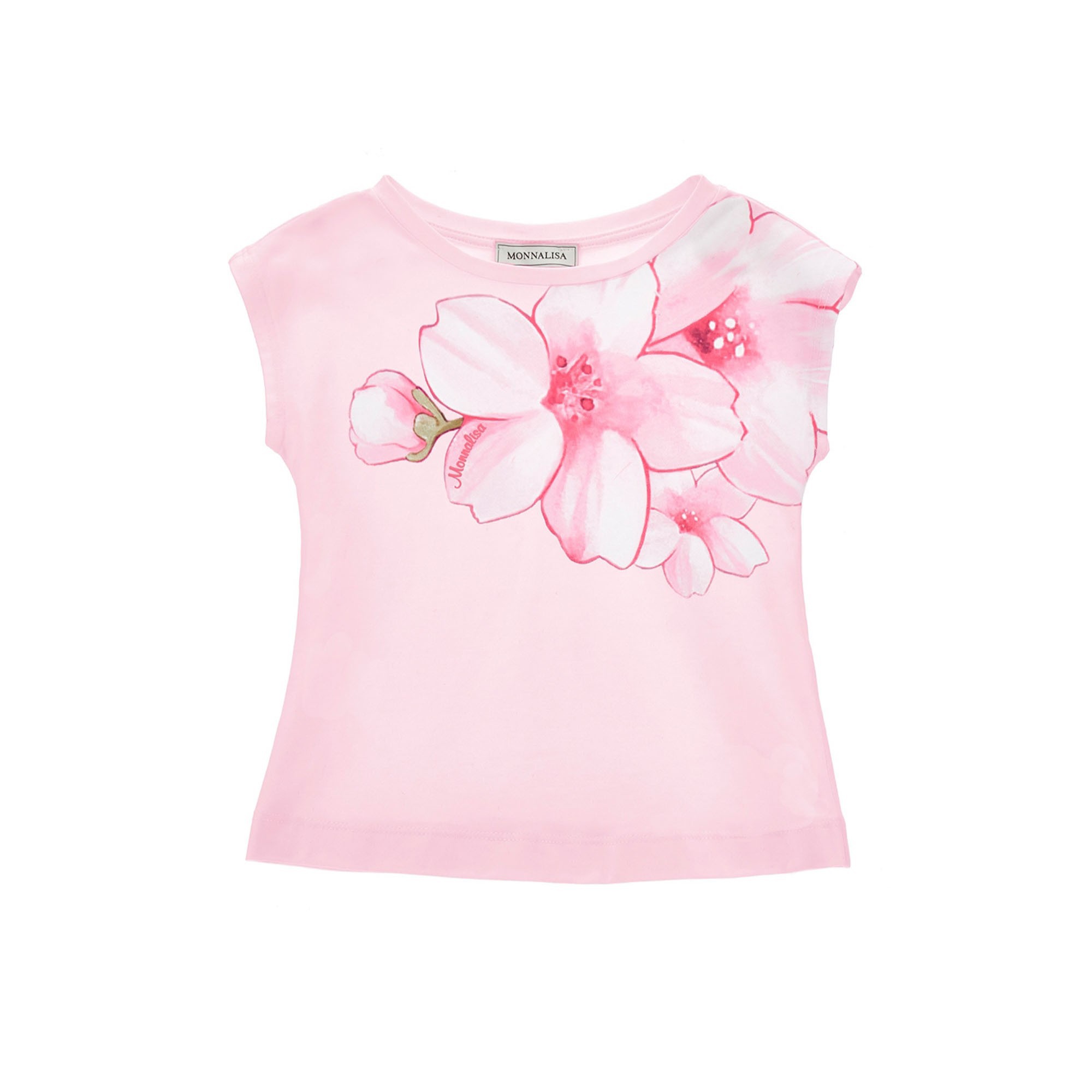 MONNALISA T-shirt rosa stampa floreale bambina