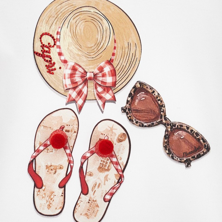 MONNALISA T-shirt bianca stampa Travel bambina