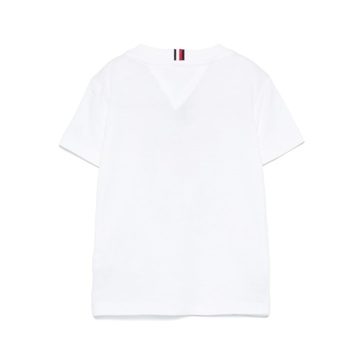 TOMMY HILFIGER T-shirt bianca con stampa logo bambino