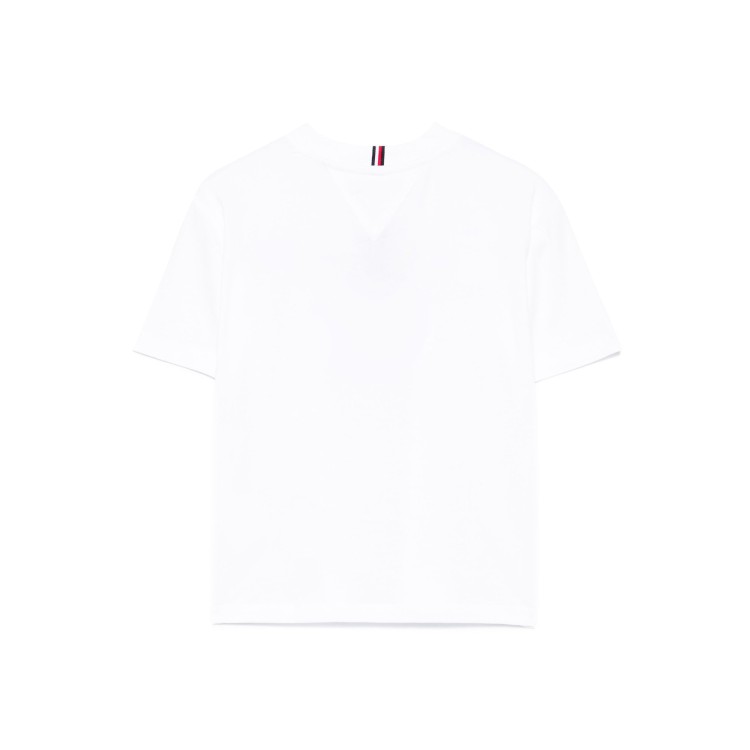 TOMMY HILFIGER T-shirt bianca con ricamo logo bambino