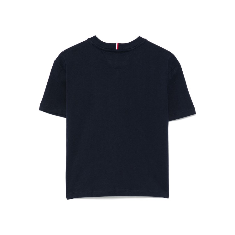 TOMMY HILFIGER T-shirt blu navy con ricamo logo bambino