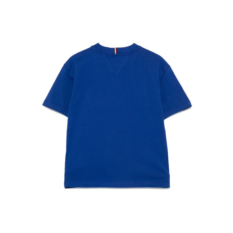 TOMMY HILFIGER T-shirt azzurra con ricamo logo bambino