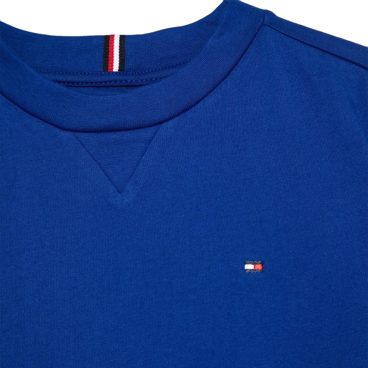 TOMMY HILFIGER T-shirt azzurra con ricamo logo bambino