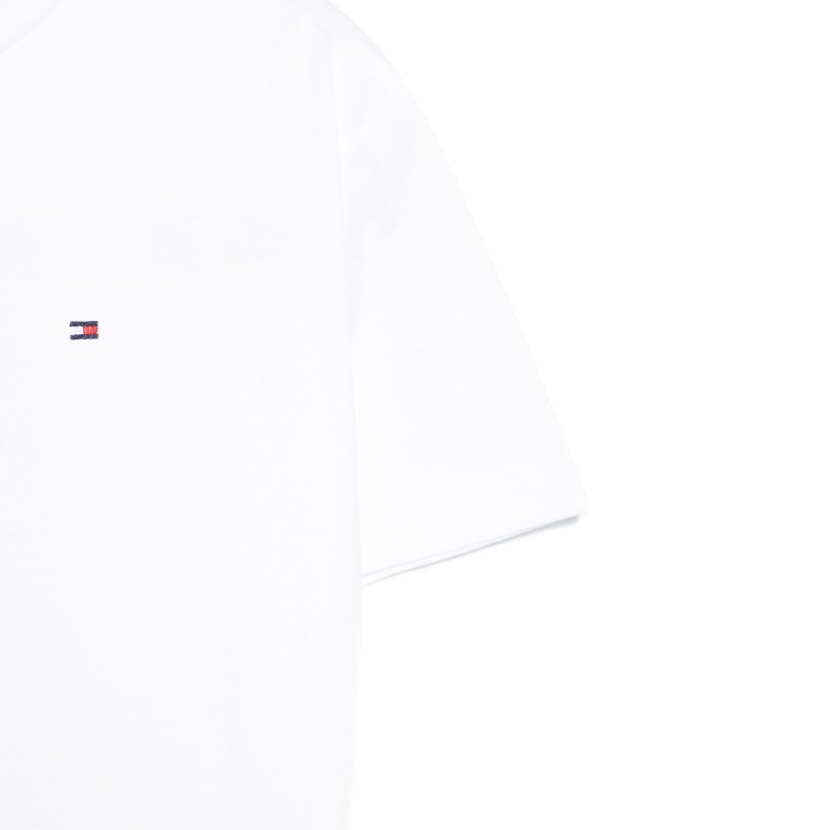 TOMMY HILFIGER T-shirt bianca con ricamo logo bambino