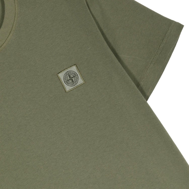 STONE ISLAND T-shirt verde fango con logo bambini