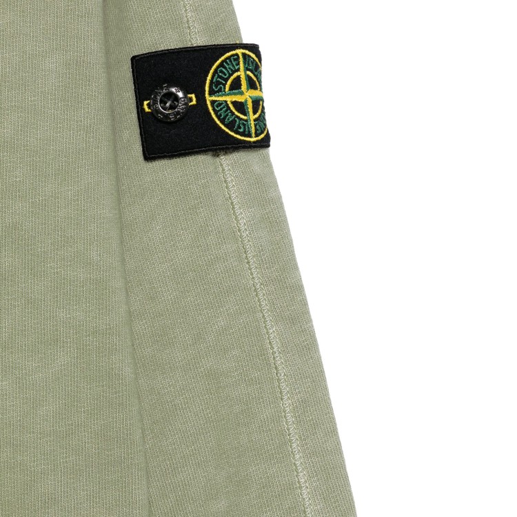 STONE ISLAND Felpa fango girocollo con applicazione Compass bambini