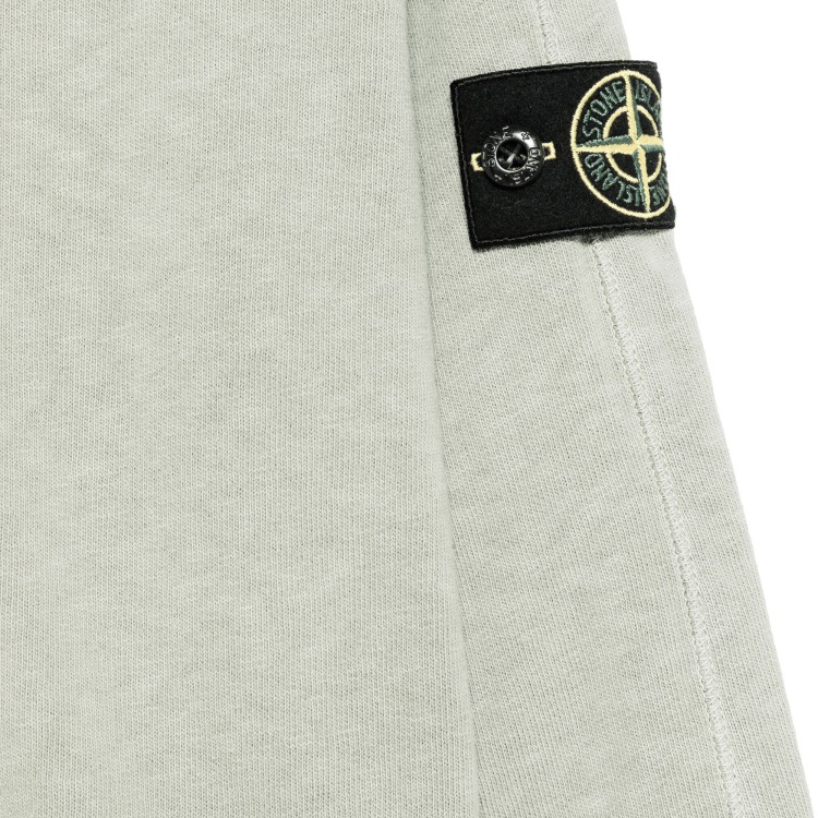 STONE ISLAND Felpa gesso girocollo con applicazione Compass bambini