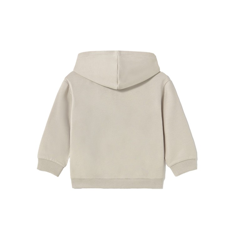 MAYORAL Felpa beige full zip con cappuccio neonato