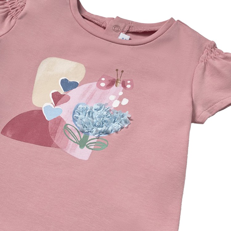 MAYORAL T-shirt rosa con stampa neonata