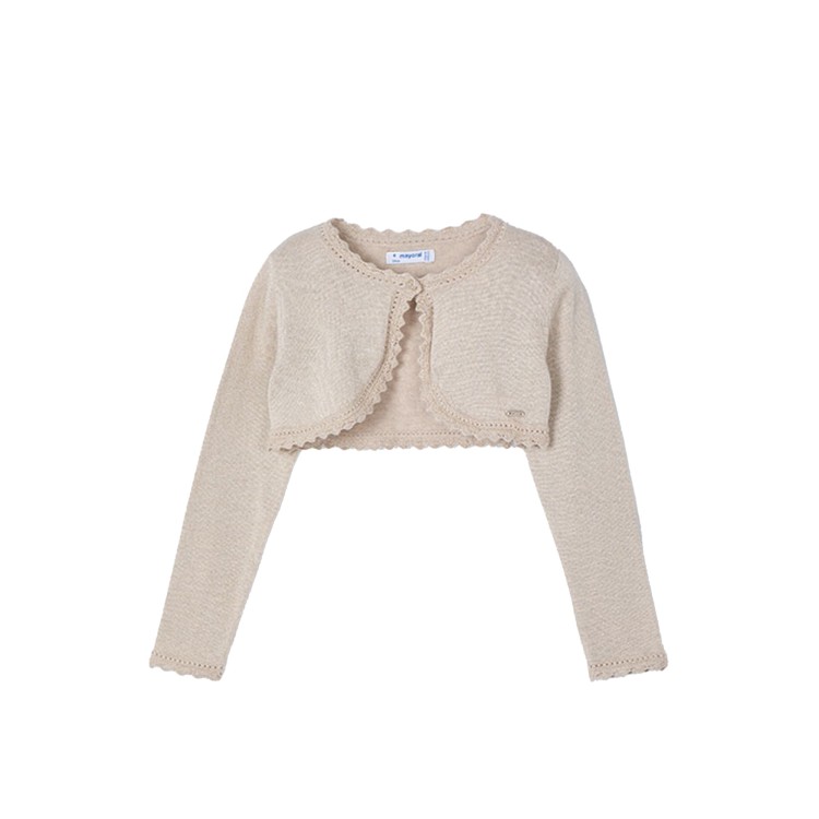 MAYORAL Cardigan beige con balze bambina