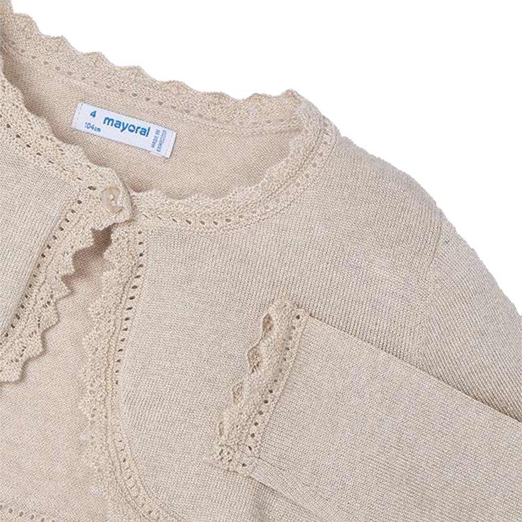 MAYORAL Cardigan beige con balze bambina