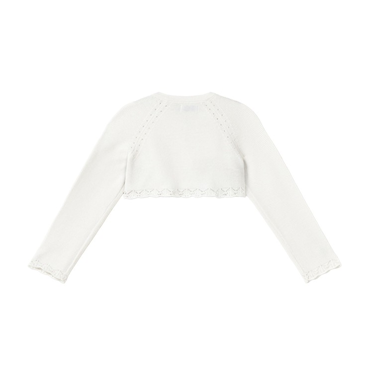 MAYORAL Cardigan bianco con balze neonata