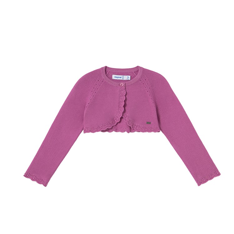 MAYORAL Cardigan porpora con balze neonata