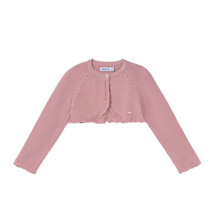 MAYORAL Cardigan rosa con balze neonata