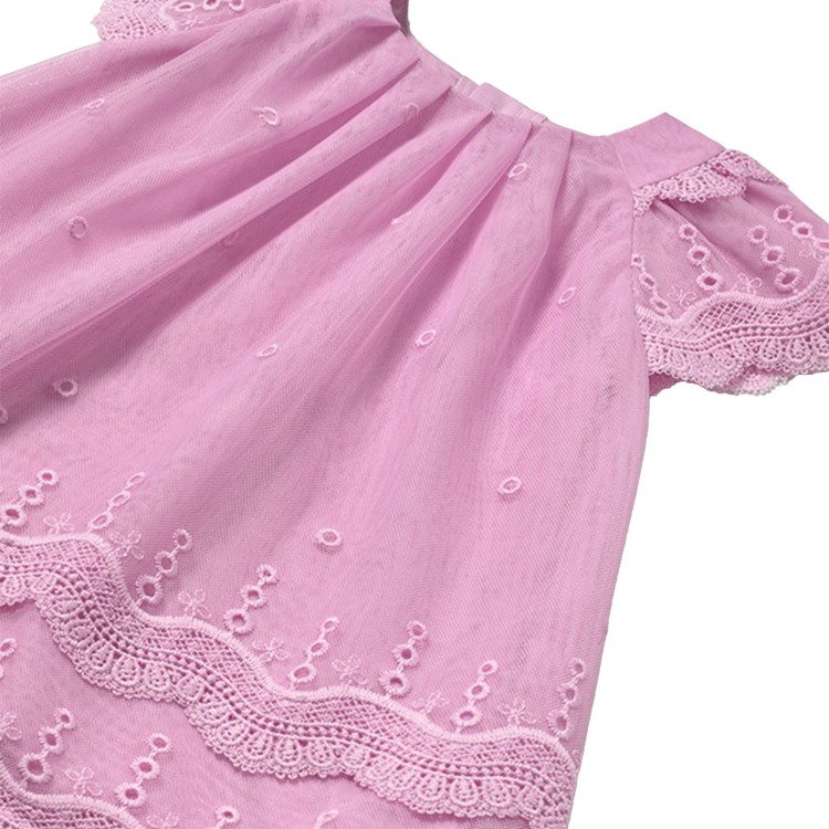 MAYORAL Abito rosa in tulle con ricami neonata